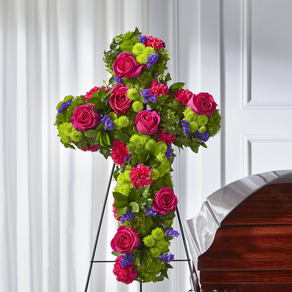 Tribute Rose Floral Cross – FLEUR & CO, Spartanburg SC