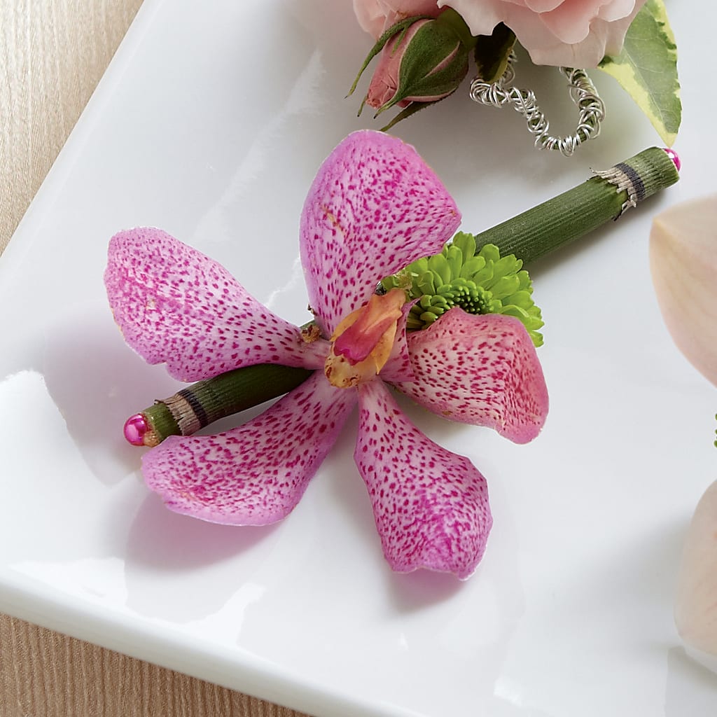 Pink Mokara Boutonniere – FLEUR & CO, Spartanburg SC