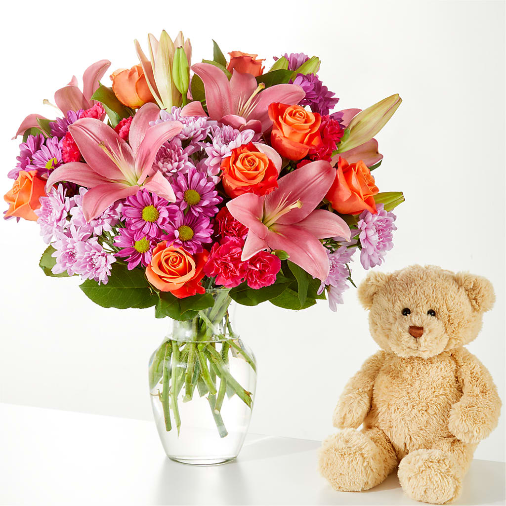 One and Only Bouquet and Bear Bundle – FLEUR & CO, Spartanburg SC