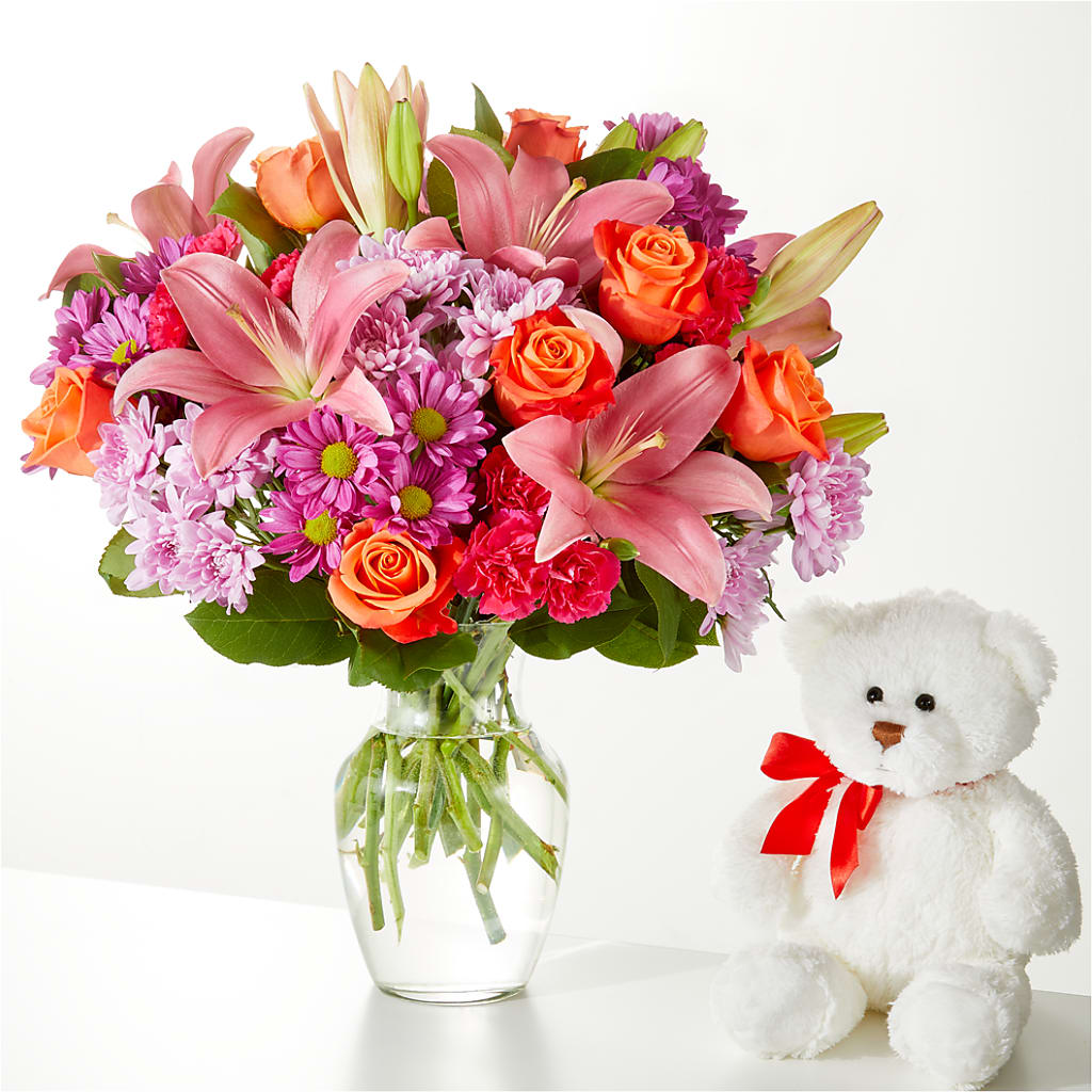 One and Only Bouquet and Bear Bundle – FLEUR & CO, Spartanburg SC