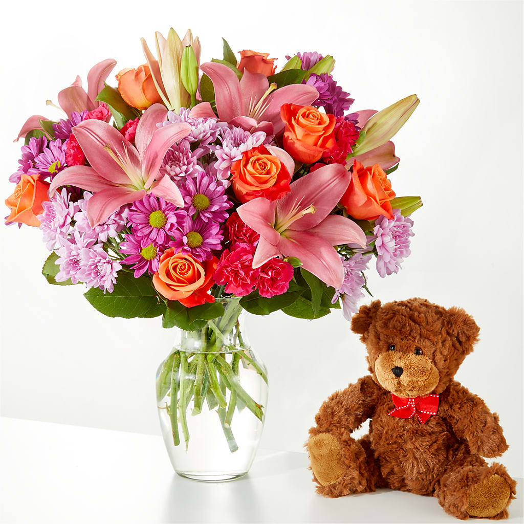 One and Only Bouquet and Bear Bundle – FLEUR & CO, Spartanburg SC