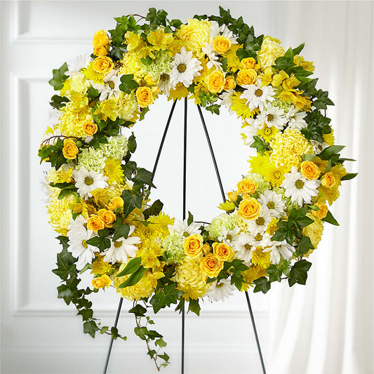 Golden Remembrance Wreath – FLEUR & CO, Spartanburg SC