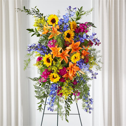Sunlit Memories Standing Spray (Standard) – FLEUR & CO, Spartanburg SC