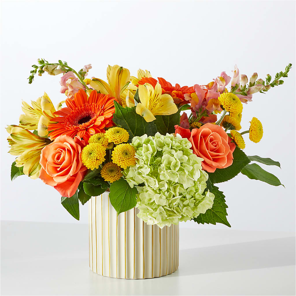 Autumn Sunshine Bouquet with Ivory Vase – FLEUR & CO, Spartanburg SC