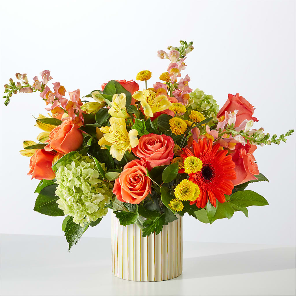 Autumn Sunshine Bouquet with Ivory Vase – FLEUR & CO, Spartanburg SC