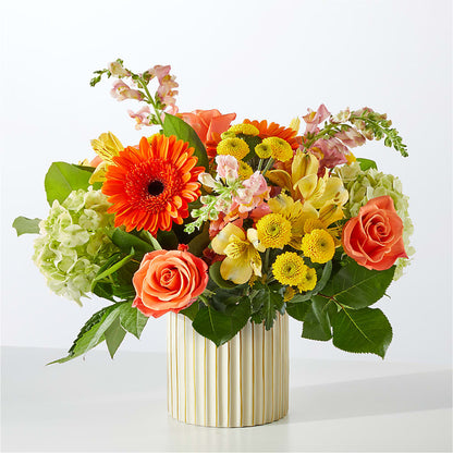 Autumn Sunshine Bouquet with Ivory Vase – FLEUR & CO, Spartanburg SC