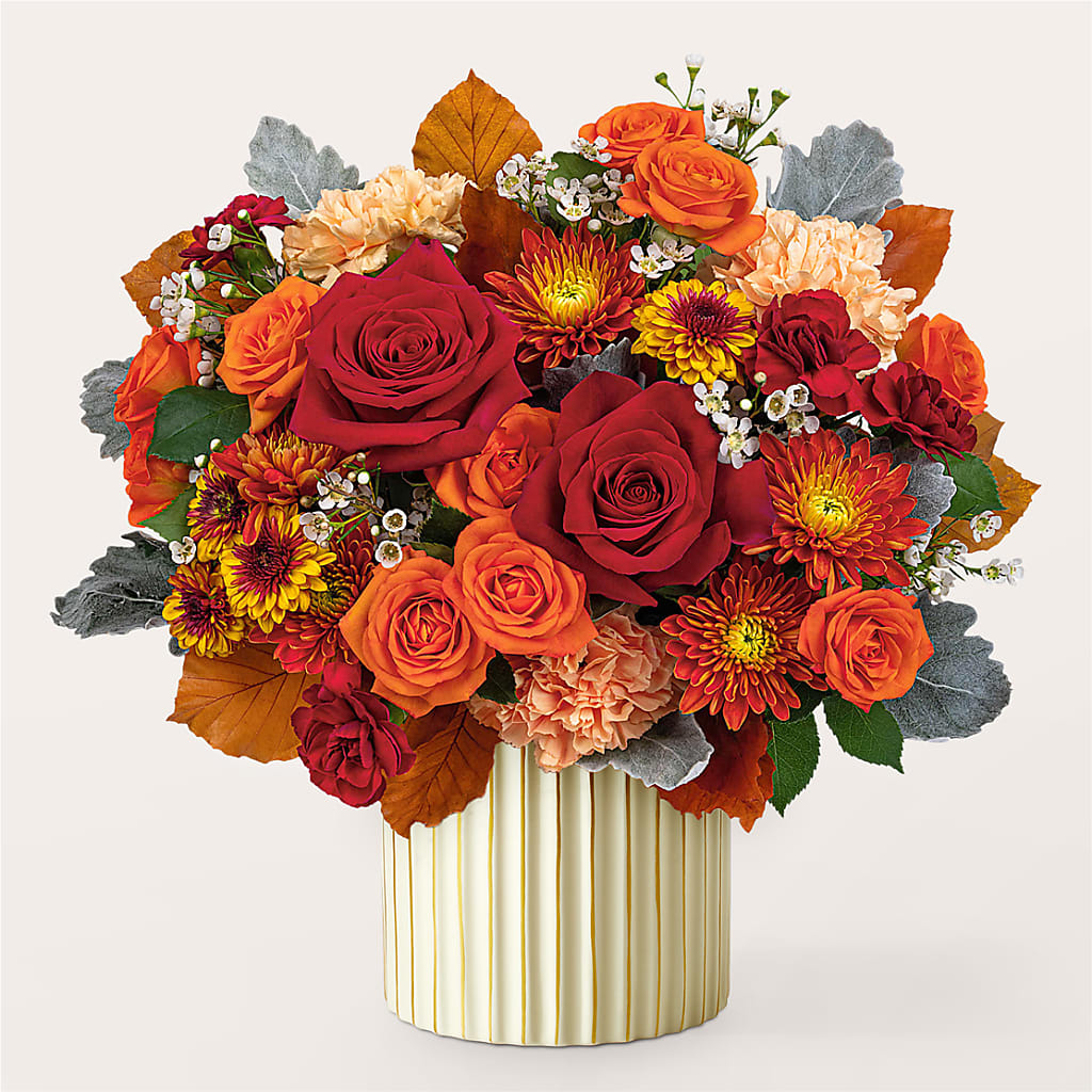 Merlot Bouquet with Ivory Vase – FLEUR & CO, Spartanburg SC