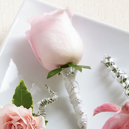 Pink Rose Boutonniere – FLEUR & CO, Spartanburg SC