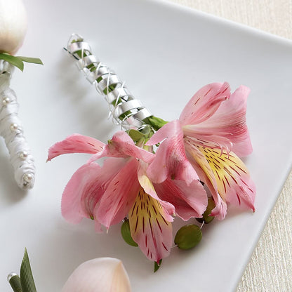 Pink Peruvian Lily Boutonniere – FLEUR & CO, Spartanburg SC