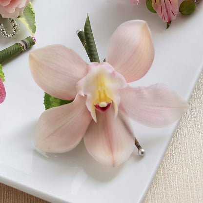 Pink Cymbidium Boutonniere – FLEUR & CO, Spartanburg SC